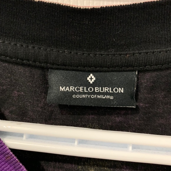 Marcelo Burlon Green Pink Wing Print T-shirt - Picture 2 of 4